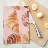 Verse broodjes en croissants van Natasha Us Theedoek (Quarter Fold)