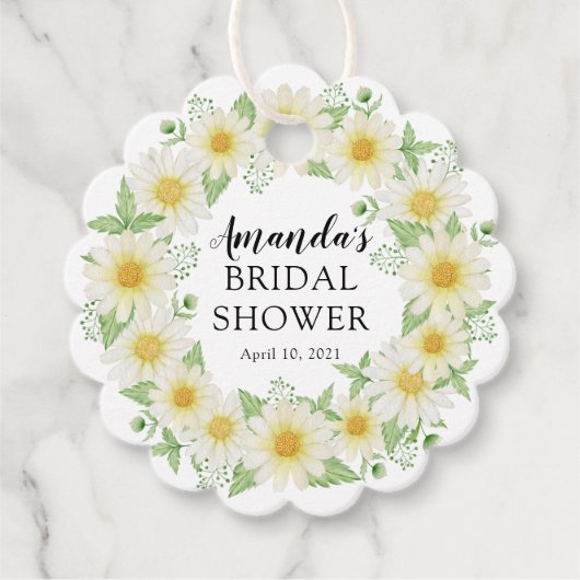 Verse bruidsdaisy bruiloftfeest bedankjes labels (Voorkant)