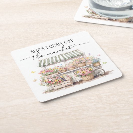 Verse Bruidssalon Waterverf Kunst Kartonnen Onderzetters (Schuin)