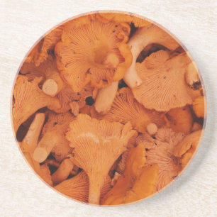 Verse Cantharel Paddenstoelen Fotografie Zandsteen Onderzetter