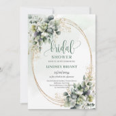Verse Chic Groen Goud Boho Bruiloft Uitnodiging (Voorkant)