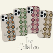 Verse Chic Groene Blauwe Portugese Tegels Monogram iPhone Hoesje