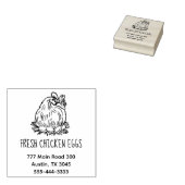 Verse Chicken Eggs Return Address Telefoon Rubberstempel (Gestempeld)