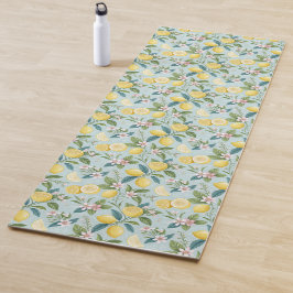 Verse Citroen Bloemige Botanische Patroon  Yogamat