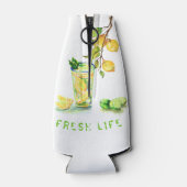 Verse citroen Drink fleskoeler - aangepaste tekst Flesjeskoeler (Achterkant)