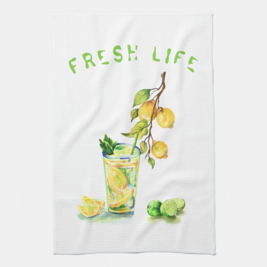 Verse citroen Drink keukenhanddoek - aangepaste te (Verticaal)