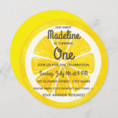 Verse citroen eerste verjaardag uitnodiging (Voorkant / Achterkant)