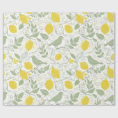 Verse citroenen, bladeren en vogels ID1052 Cadeaupapier (Vlak)