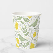 Verse citroenen, bladeren en vogels ID1052 Papieren Bekers (Achterkant)