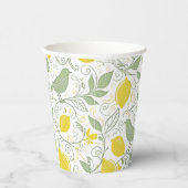 Verse citroenen, bladeren en vogels ID1052 Papieren Bekers (Rechts)