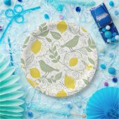 Verse citroenen, bladeren en vogels ID1052 Papieren Bordje (Feest)