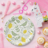 Verse citroenen, bladeren en vogels ID1052 Papieren Bordje (Feest)