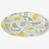 Verse citroenen, bladeren en vogels ID1052 Papieren Bordje (Gekanteld)