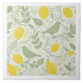 Verse citroenen, bladeren en vogels ID1052 Tegeltje (Voorkant)