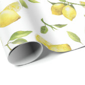 Verse citroenen groen bloesem Waterverf Cadeaupapier (Rol Hoek)