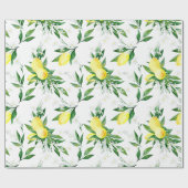 Verse citroenen groen bloesem Waterverf Cadeaupapier (Vlak)