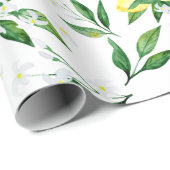 Verse citroenen groen bloesem Waterverf Cadeaupapier (Rol Hoek)