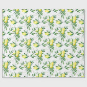 Verse citroenen groen bloesem Waterverf Cadeaupapier (Vlak)