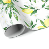 Verse citroenen groen bloesem Waterverf Cadeaupapier (Rol Hoek)