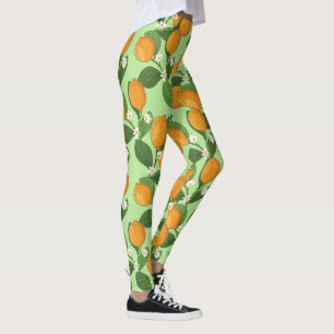 Verse citroenen op de tak Patroon Citrus Fruit Leggings