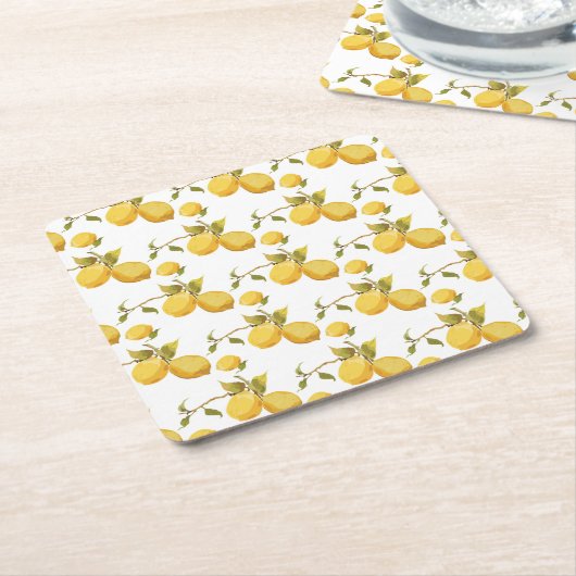  verse citroenen: simplistisch design kartonnen onderzetters (Schuin)