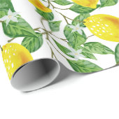 Verse citroenvrucht Bloemen Cadeaupapier (Rol Hoek)