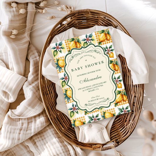 Verse Citrus Bloemige Baby Shower Kaart