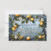 Verse Citrus Botanische Bruiloft Bedankkaart (Voorkant)