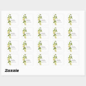 Verse Citrus Geschilderde Citroen Modern Mediterra Vierkante Sticker (Vel)