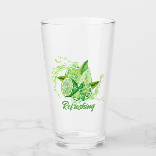 Verse Citrus-Lime Ontwerp Glas (Voorkant)