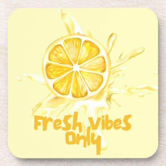 Verse Citrus Onderzetter Set - Citroen Design (Voorkant)