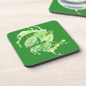 Verse Citrus Onderzetter Set - Limoen Design (Linkerzijde)