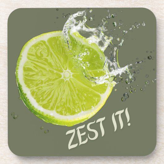 Verse Citrus Onderzetter Set - Limoen Design (Voorkant)