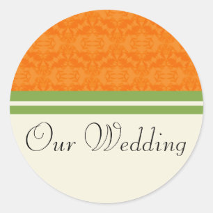 Verse Citrus Sinaasappel Onze bruiloft Stickers
