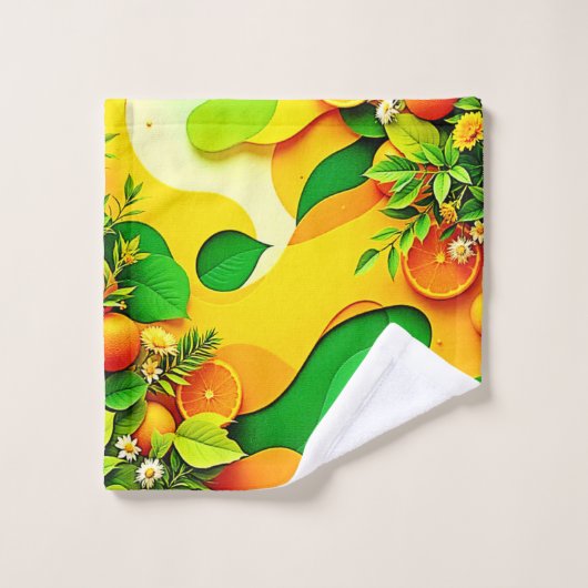 Verse Citrus Zomer Vibes Kunst Bad Handdoek (Wasdoekje)