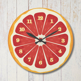 Verse citrusplak Ronde Muur Klok: keukeninrichting Grote Klok
