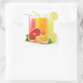 Verse citrussappen vierkante sticker (Tas)