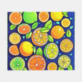 verse-citrusschijfpatroon fleece deken (Voorkant (Horizontaal))