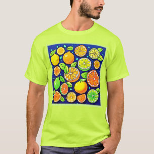 verse-citrusschijfpatroon t-shirt