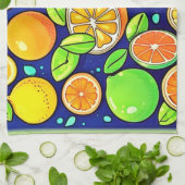 verse-citrusschijfpatroon theedoek (Gevouwen)