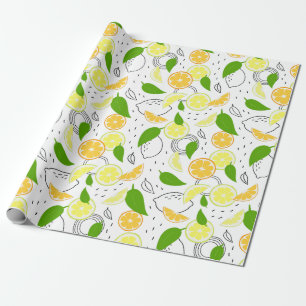 Verse citrusvruchten. cadeaupapier