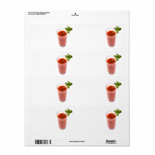 verse cocktail van tomatensap etiket (Full Sheet)