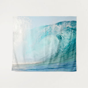 Verse coole Pacifische blauwe golven breken Wandkleed