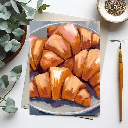 Verse croissants Bakkerij Schilderij Briefkaart