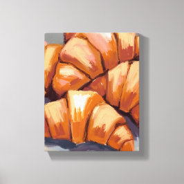 Verse croissants Schilderij Bakkerij Canvas Afdruk