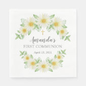Verse Daisy Bloemen Eerste Communie servetten (Voorkant)