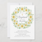 Verse Daisy Bloemen Meisjes Doop Uitnodiging (Voorkant)