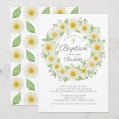 Verse Daisy Bloemen Meisjes Doop Uitnodiging (Voorkant / Achterkant)