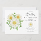 Verse Daisy Bloemen Verjaardag Uitnodiging (Voorkant)