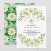 Verse Daisy verjaardagsfeestje uitnodiging (Voorkant / Achterkant)